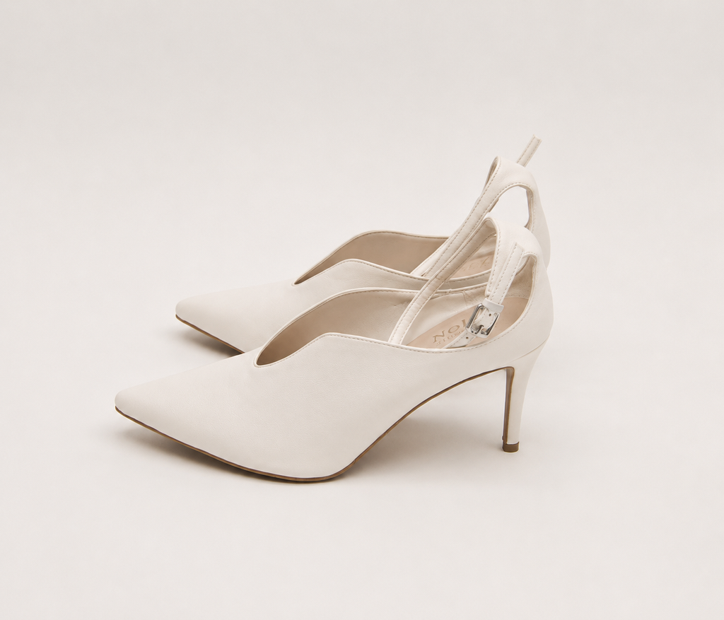 Zinhle Heel White Pointed Slingback Pump