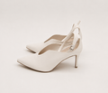 Zinhle Heel White Pointed Slingback Pump