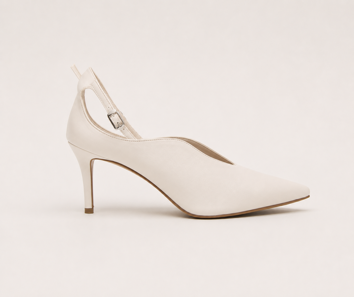 Zinhle Heel White Pointed Slingback Pump