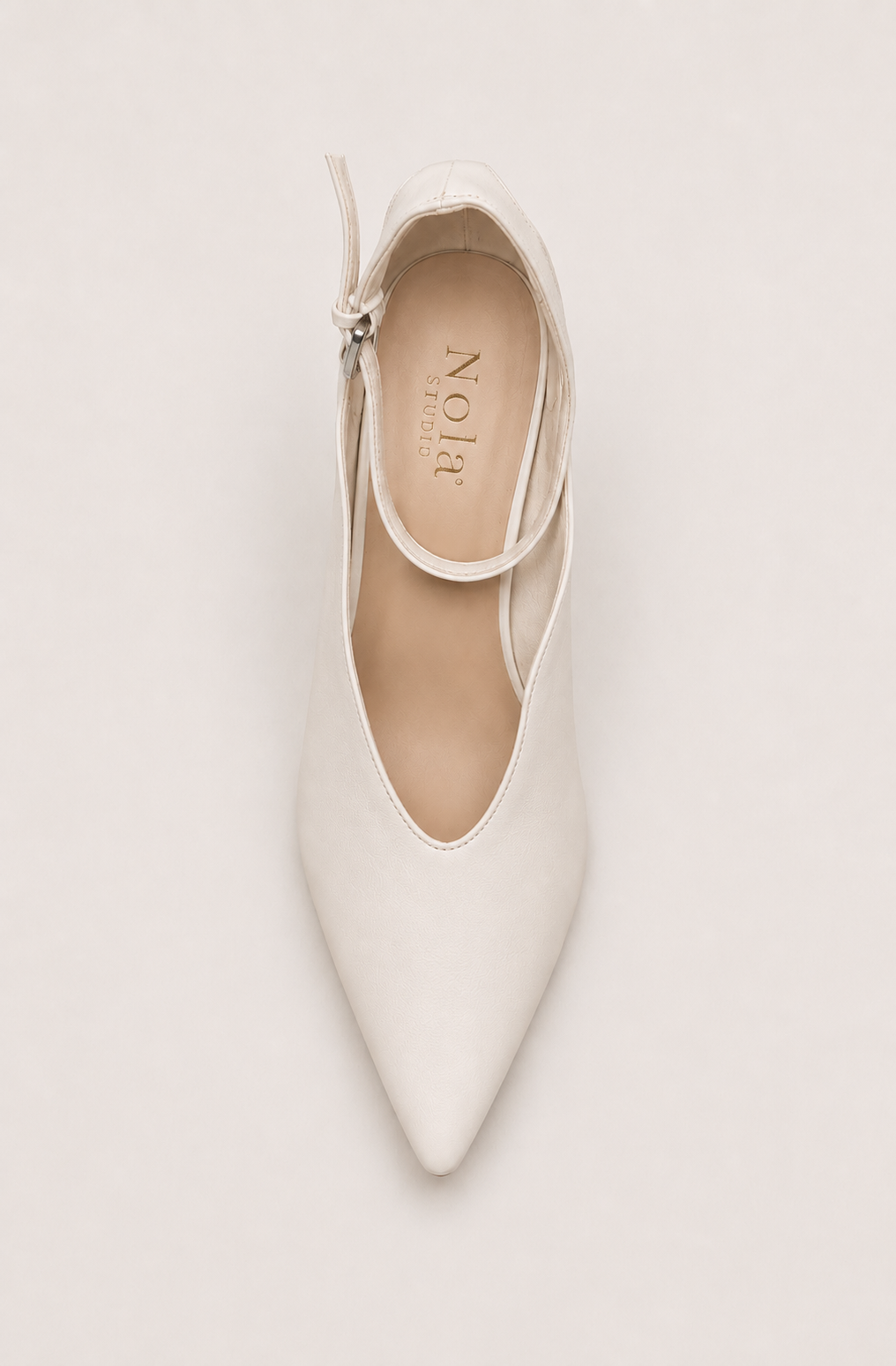 Zinhle Heel White Pointed Slingback Pump