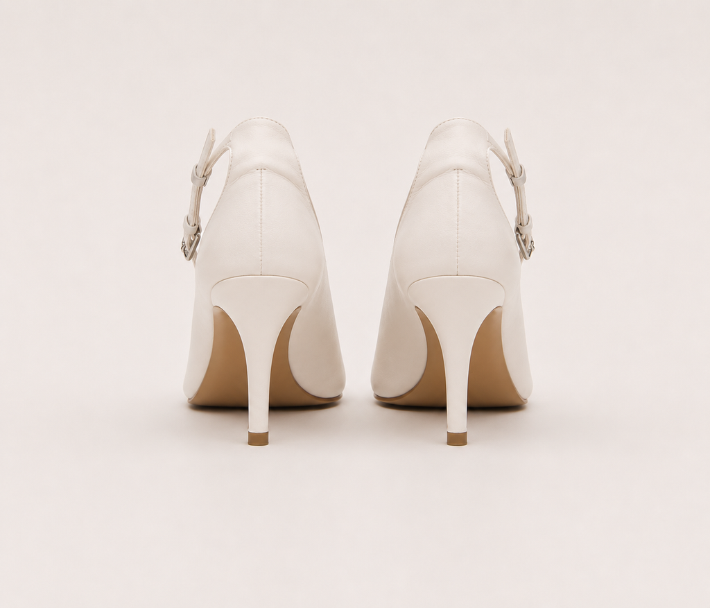 Zinhle Heel White Pointed Slingback Pump
