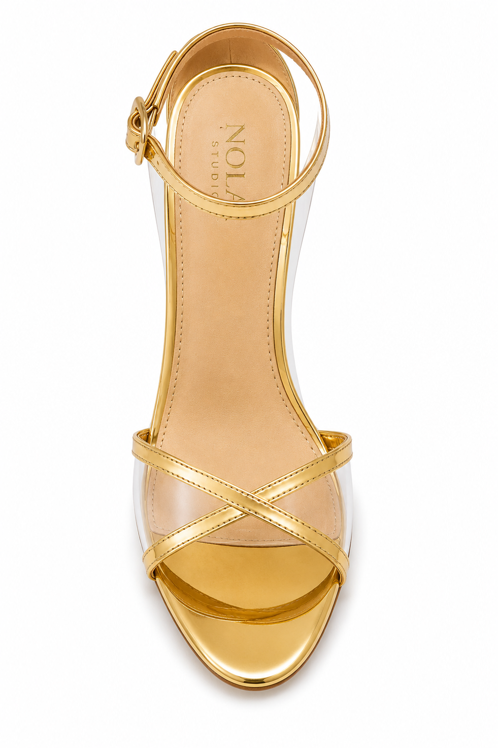 Khanya gold and clear heel