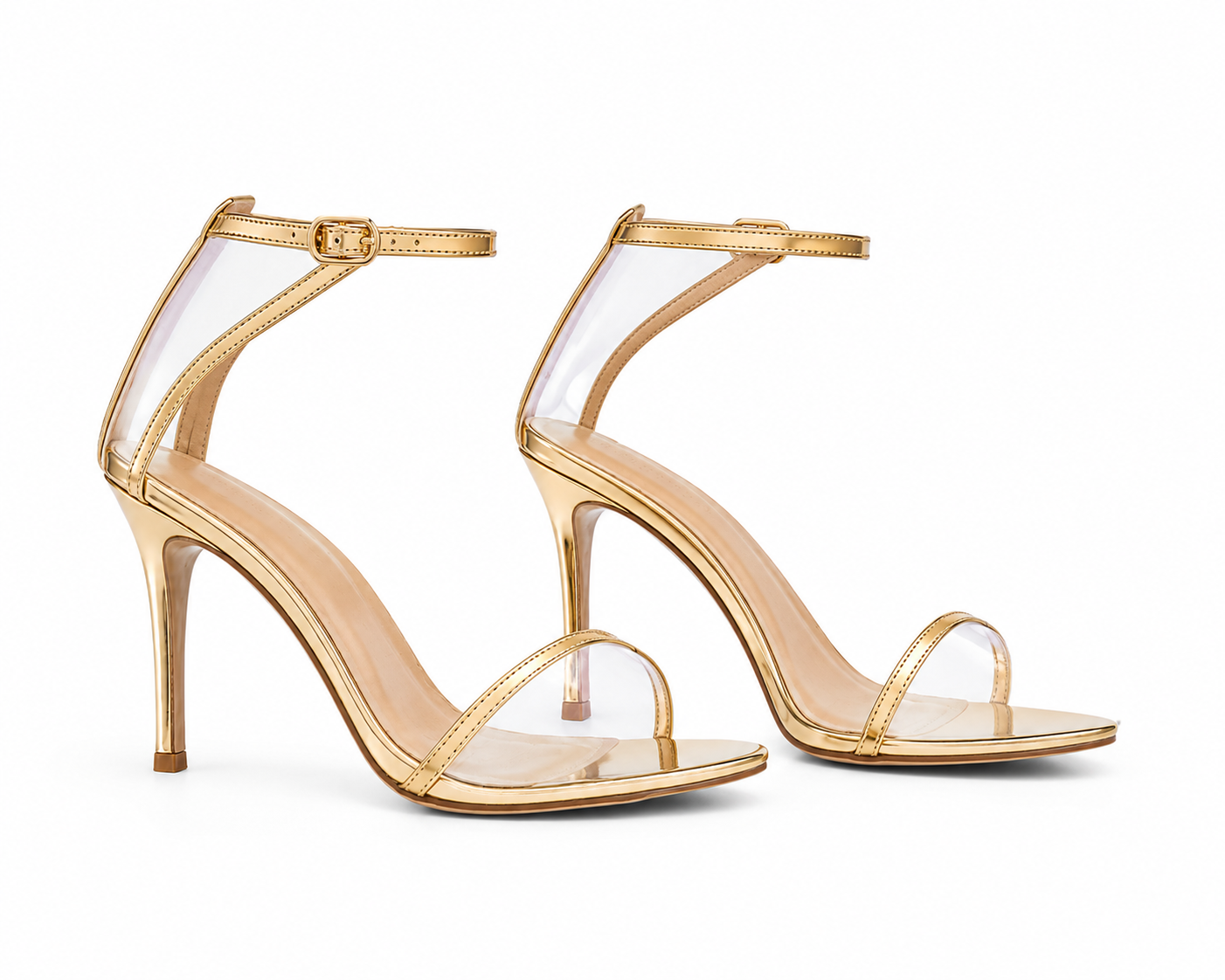 Khanya gold and clear heel