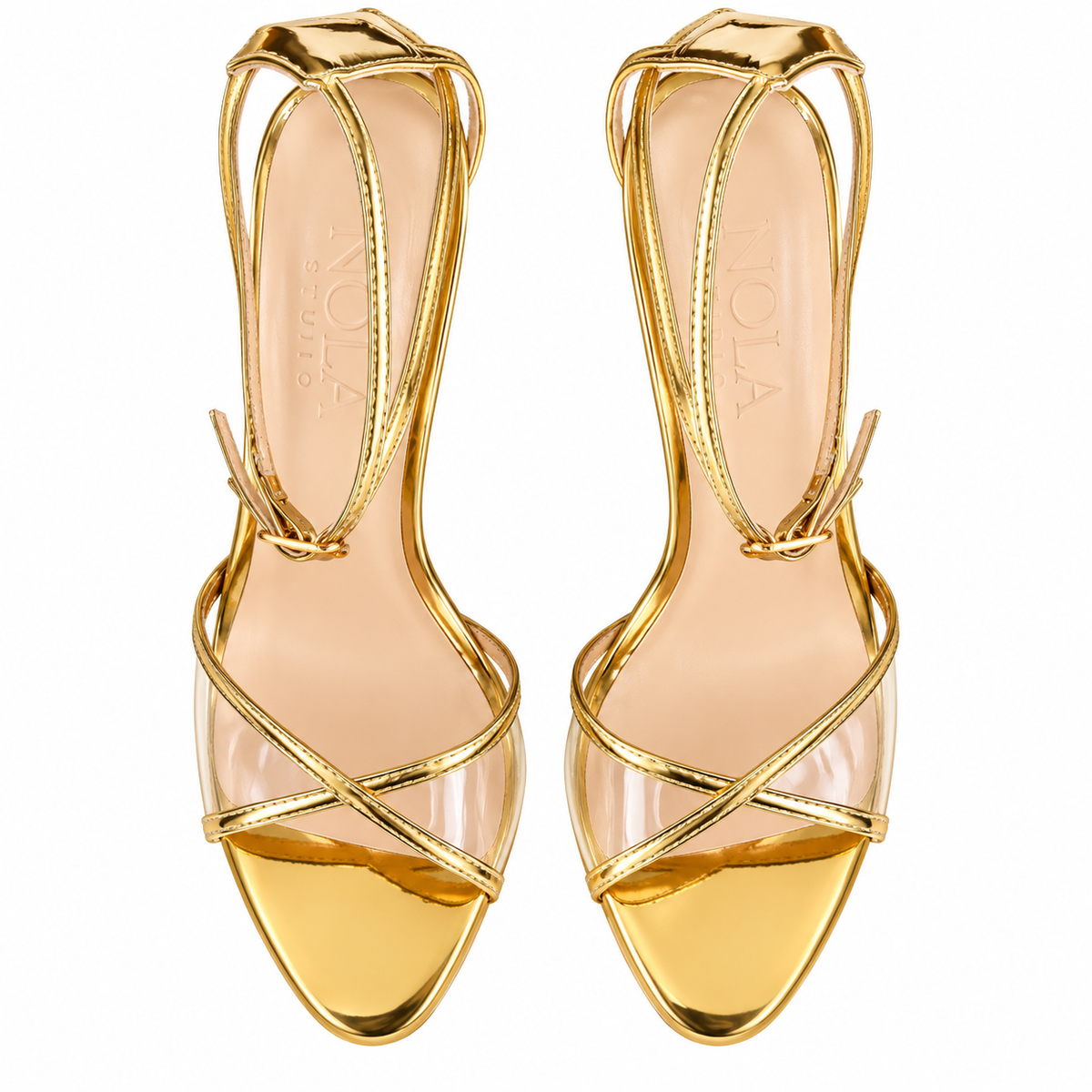 Khanya gold and clear heel